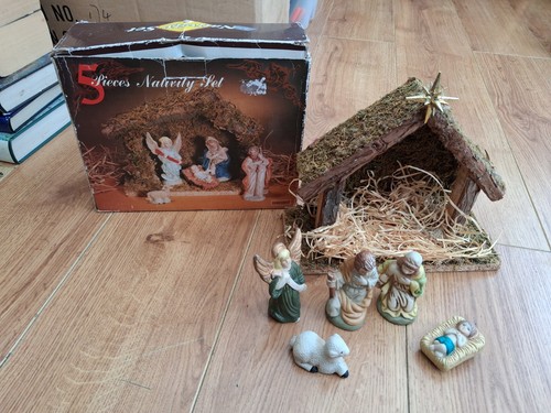 Vintage wooden nativity set - nativity,