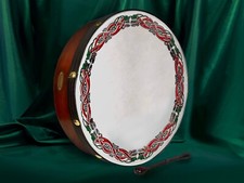 Handmade Dannan 16" Vegan Bodhran Hand Drum - Celtic Beast Knot