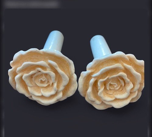 Rose curtain tie backs ivory - tie,
