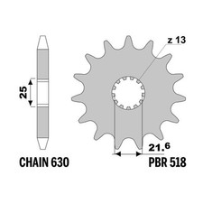 Sprocket PBR Z13 teeth step