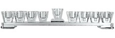 Crystal Glass Hanukkah Menorah with 9 Candle Holders Chanukah Jewish UK47567