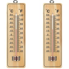 2x Large Wall Wooden Thermometer Indoor Outdoor Garden Office Room Temperature