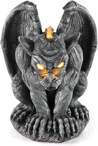 Large winged gargoyle statue - winged,