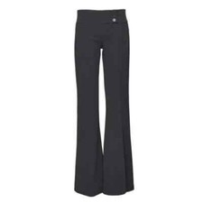 New Girls Teens Navy 3 Button Detail School Uniform Bootcut Hipster Trouser