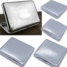 Metal Cigarette Case for Women Men Slim Box Holds 20 Cigarettes 84mm with Spring