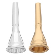 2 Pcs Brass Metal French Horn Mouthpiece Plated Horn Replacement Part