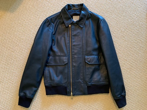 Mango man navy bovine leather - navy,