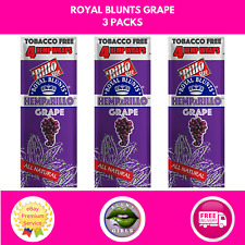 Royal Blunts Grape Flavour 3 Packs Rillo Size Tobacco Free TRACKED POSTAGE