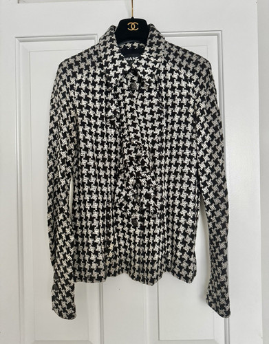 Chanel black white houndstooth - chanel, black/white