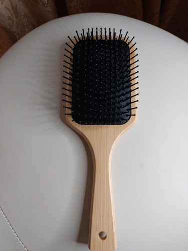 Wooden paddle hair brush - wooden,