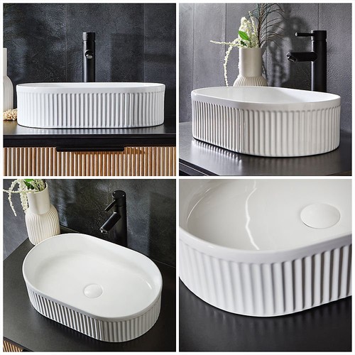 Modern white ceramic oval - modern,
