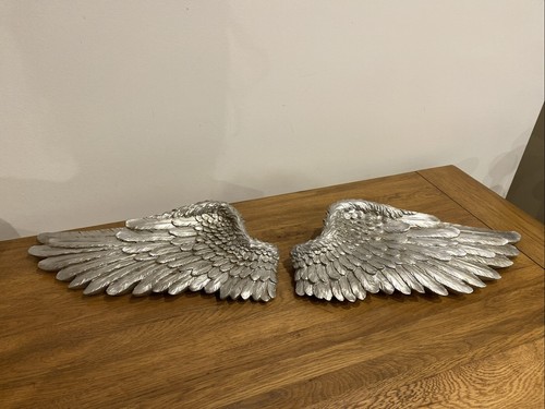 Large silver angel wings wall - large,