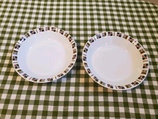 Alfred Meakin Glo White Random Pair of Soup Bowls , 7.25" Diameter.