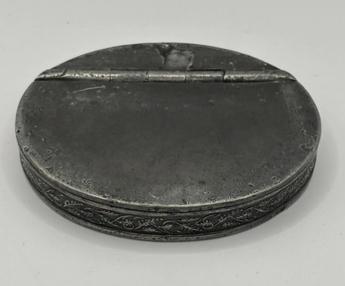 Antique georgian pewter snuff - antique,