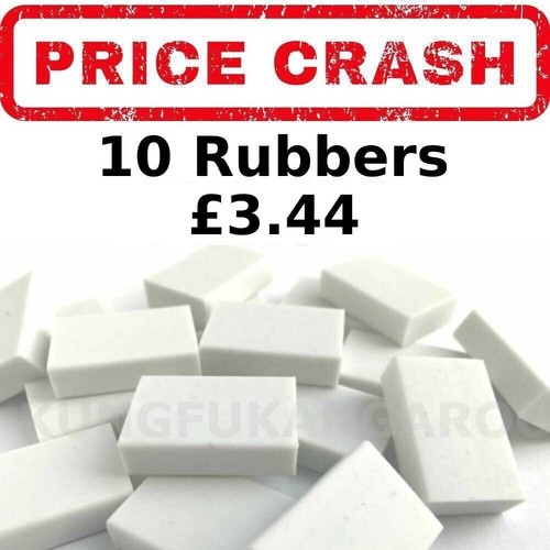 Soft white pencil erasers - x,