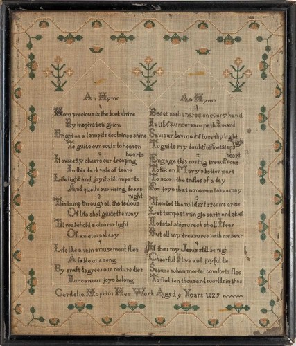 Antique needlework sampler - antique,