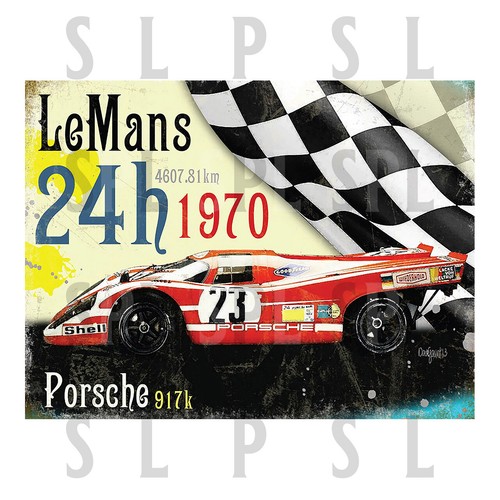 Mans porsche retro metal - mans,
