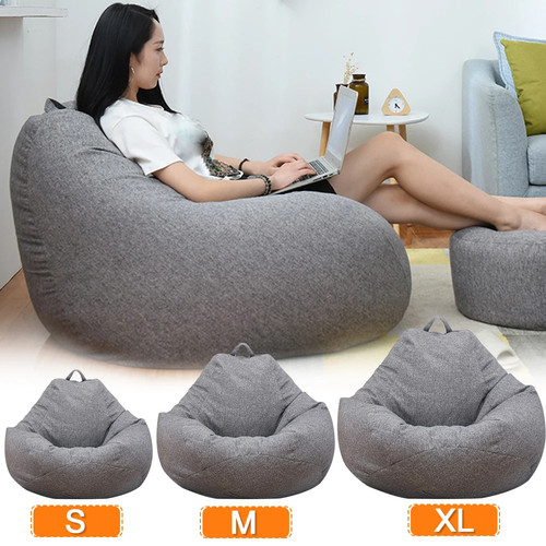 Armchair cover linen bag pouf - armchair,