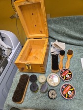 Vintage Oak Wood Shoe-Shine