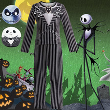 Kids Nightmare Before Christmas Cosplay Jack Skellington Halloween Costume Suits