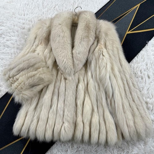Blue fox fur coat - real,