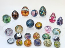 Glass Paperweights Job Lot x24 Selkirk,Isle of Wight,Mdina, other vintage pieces