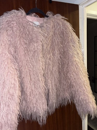 Pink fur threaded coat - /,