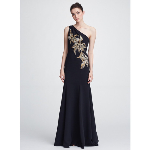 Marchesa black gown floral - marchesa,