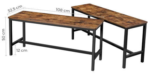 Industrial dining bench set - dining,