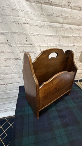 Vintage solid oak magazine - solid,
