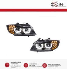 BMW 3 Series E90 E91 LCI 2009-2012 Black Led 3D DRL Headlights LED Indicators