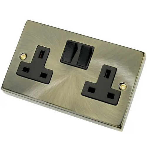 Antique brass sockets switches - antique,