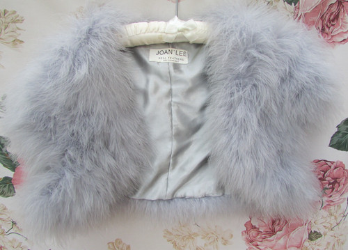 Grey feather bridal - grey, bolero