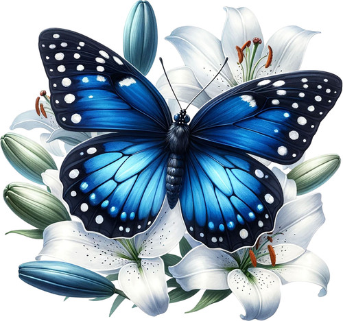 Butterfly flower wall art - butterfly, &