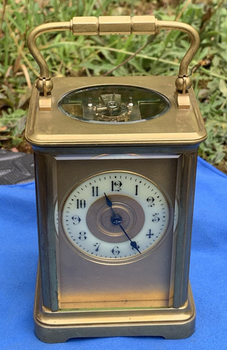 Antique carriage clock - carriage, gilt
