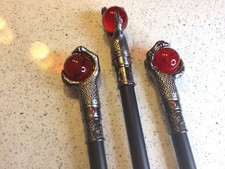Gothic Walking Stick Eagles Claw Holding A Red Glass Ball Strong Metal Pole
