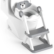 Toddler Potty Training Toilet Seat Foldable Potty Seat w/Steps Ladder Step Stool