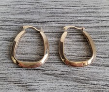 9ct Gold Solid Square Hoop