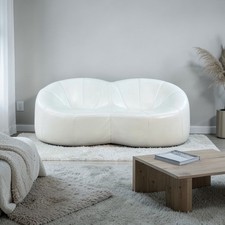 Sofa settee leather Pumpkin 2