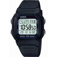 Casio Watch W-800H-1AVES Mens Black Dual Time Alarm RRP £30.00