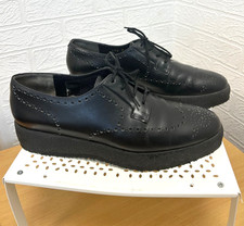 Robert Clergerie Black Flat Form Womens Brogues Size EU 39.5  UK  6.5 Preloved