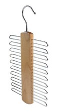 20 Chrome Bar Scraf Suit Tie Belt Hold Holder Organiser Rack Stand Wooden Hanger