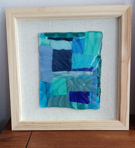 Fused glass wall abstract art - ,