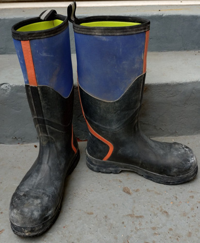 Orange blue muck boots chore - orange,