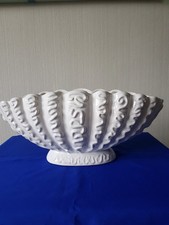 Large White Govancroft Flower Vase.
