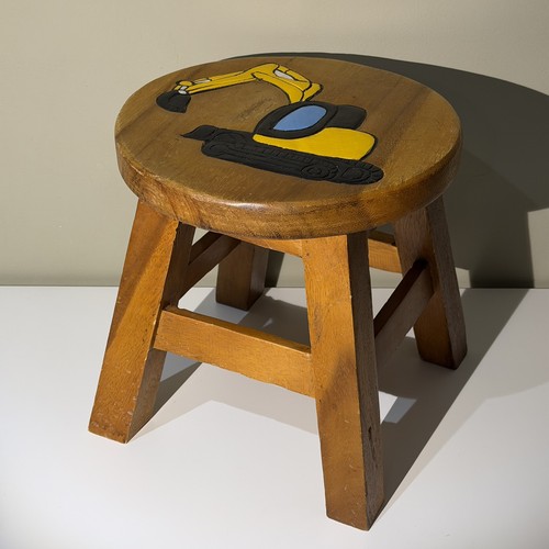 Childrens wooden stool painted - wooden,