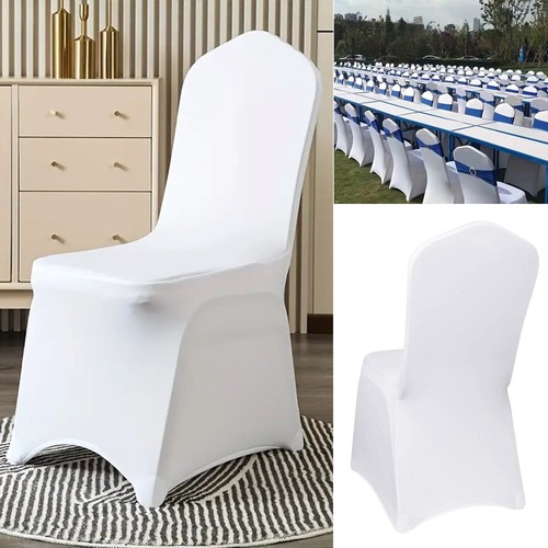 White arched spandex chair - white,