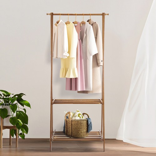 Folding wooden garment rack - folding,