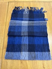 Gant 100% Wool Mens Blue Grey Scarf 