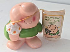 Ziggy Ceramic 3'' figurine holding flower ''Know how much I love you'' On tag